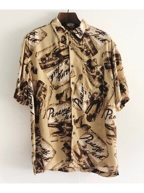Vintage 90s Panama Jack Rum Rayon Shirt - Size Large